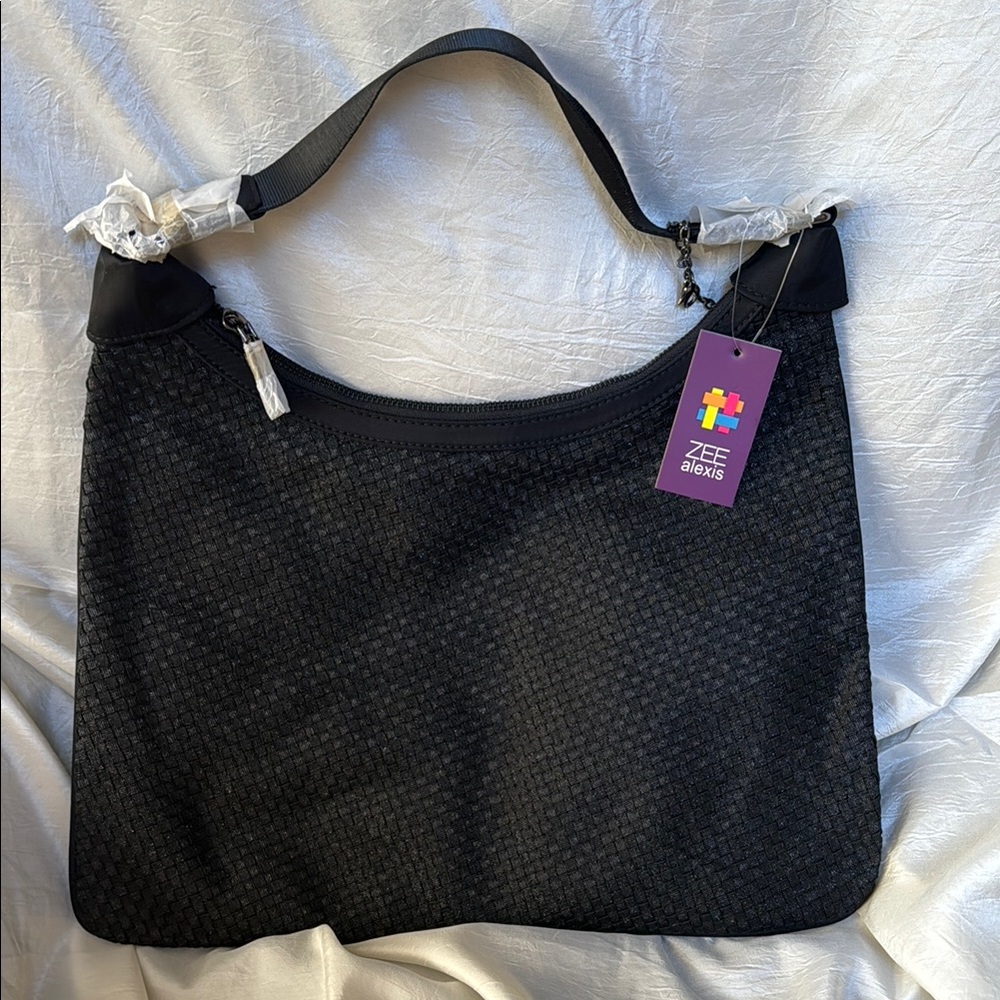 Zee Alexis Black Woven Large Handbag